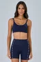 Top Nadador Elástico Personalizado Alto Giro Feminino Azul