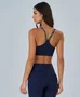 Top Nadador Elástico Personalizado Alto Giro Feminino Azul