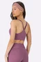 Top Alto Giro Nadador Elástico Feminino Roxo Malva
