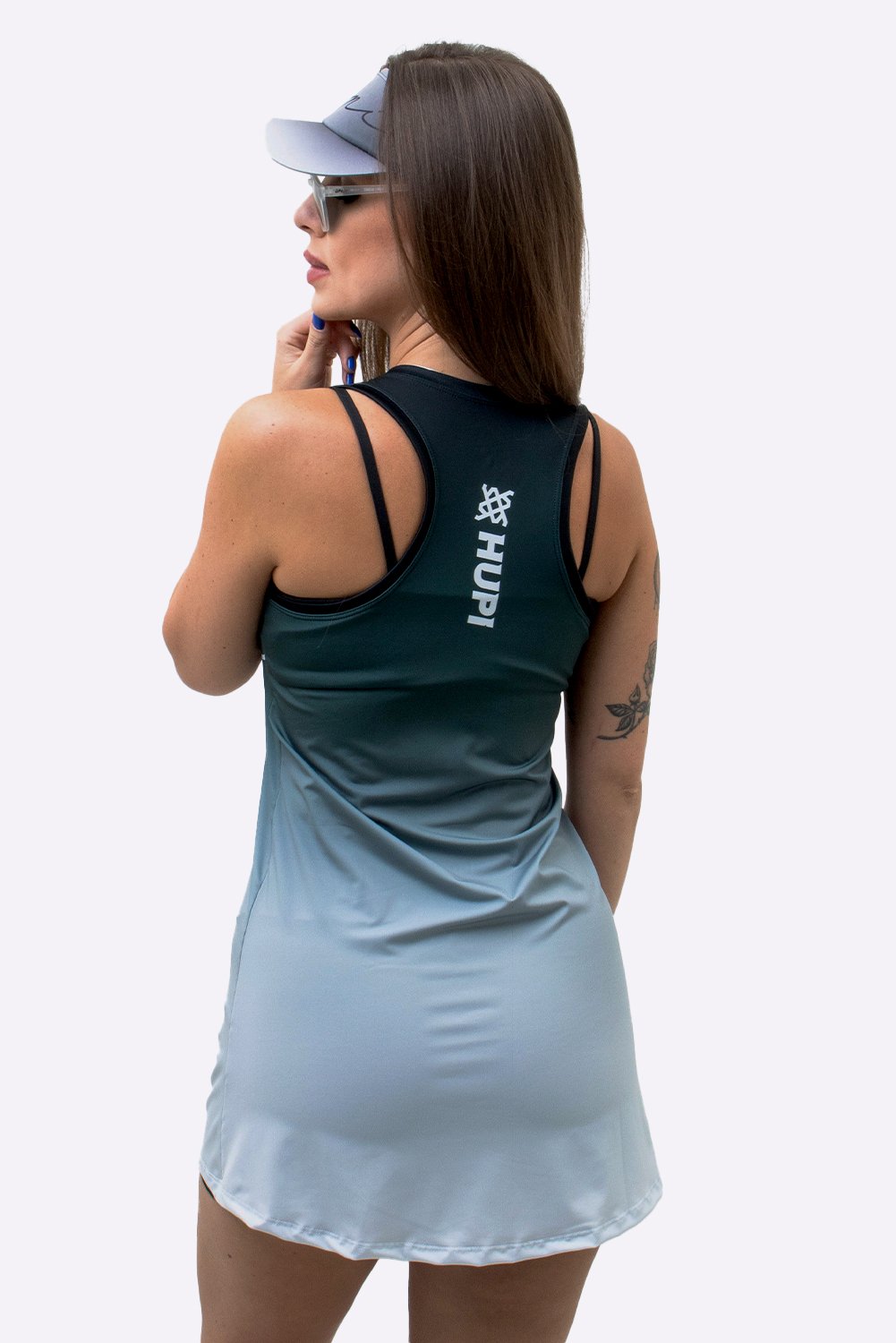 Vestido Padel / Beach Tennis Com Shorts Poliéster HUPI Colors Cinza