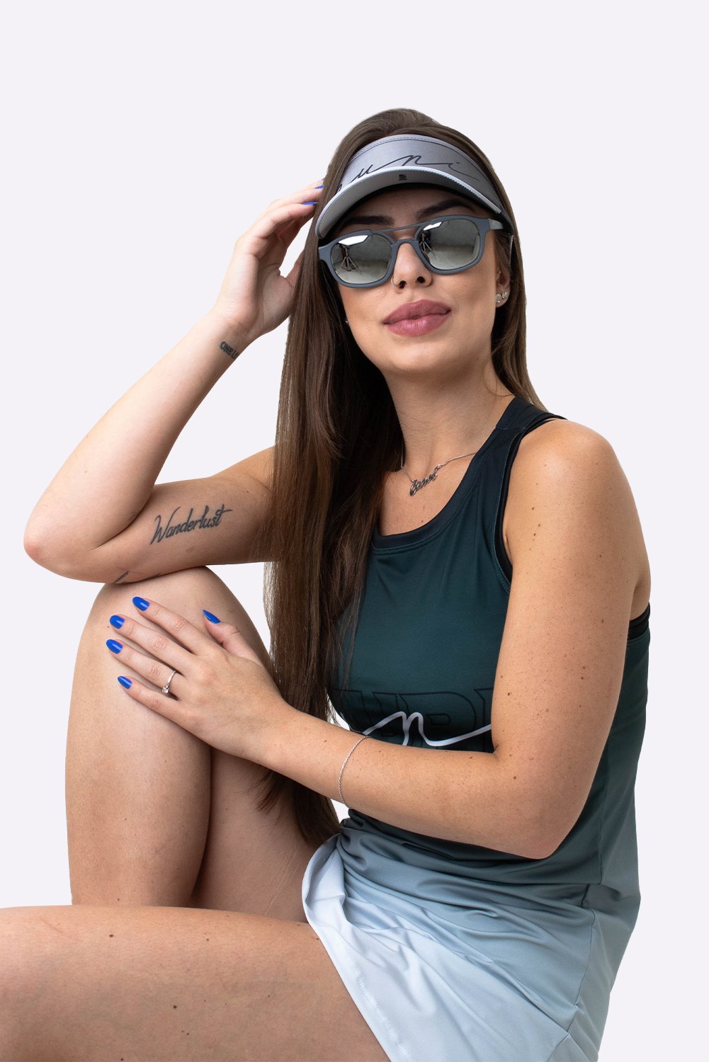 Vestido Padel / Beach Tennis Com Shorts Poliéster HUPI Colors Cinza