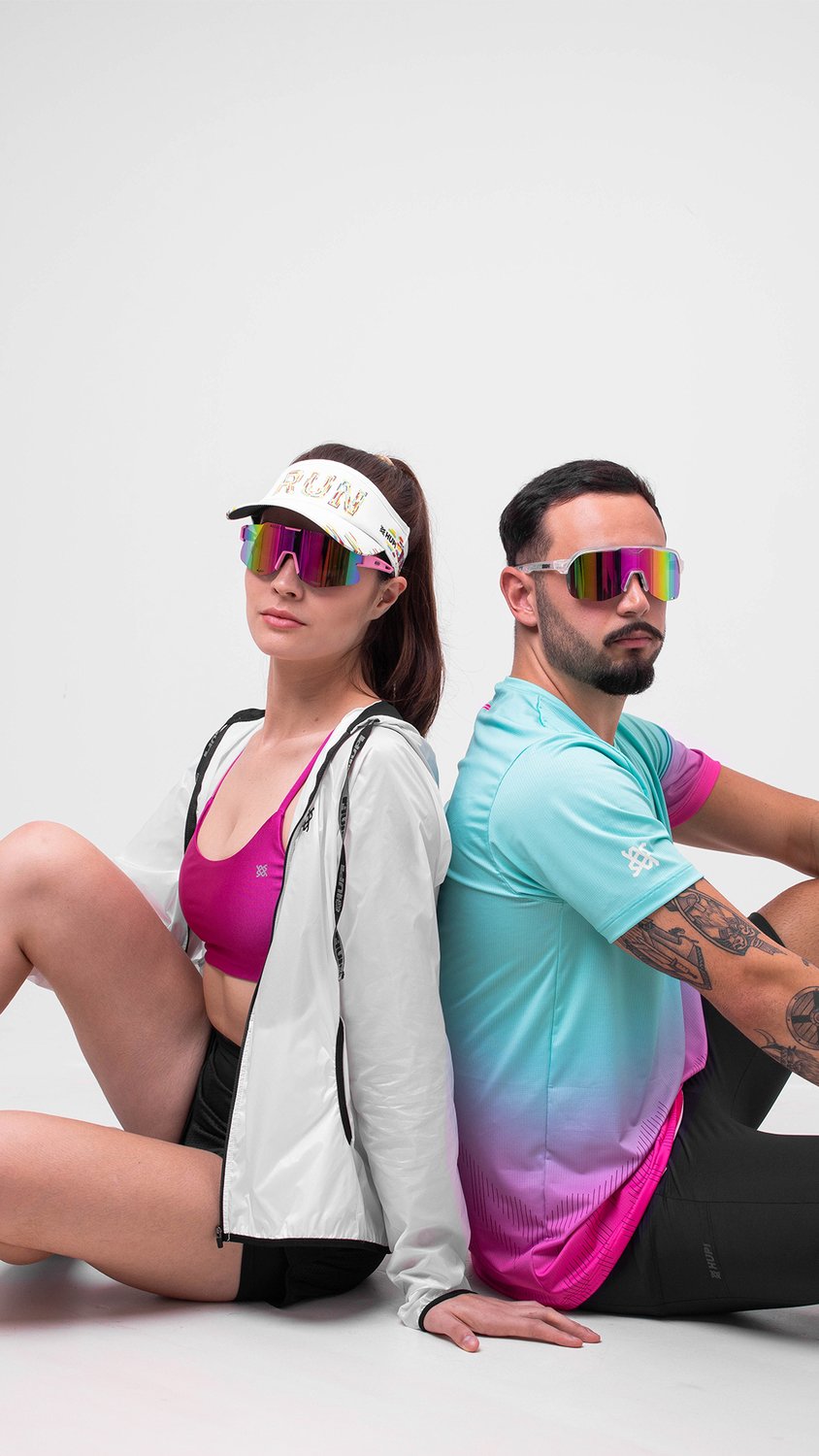 Viseira Para Corrida HUPI Run Colors Branca