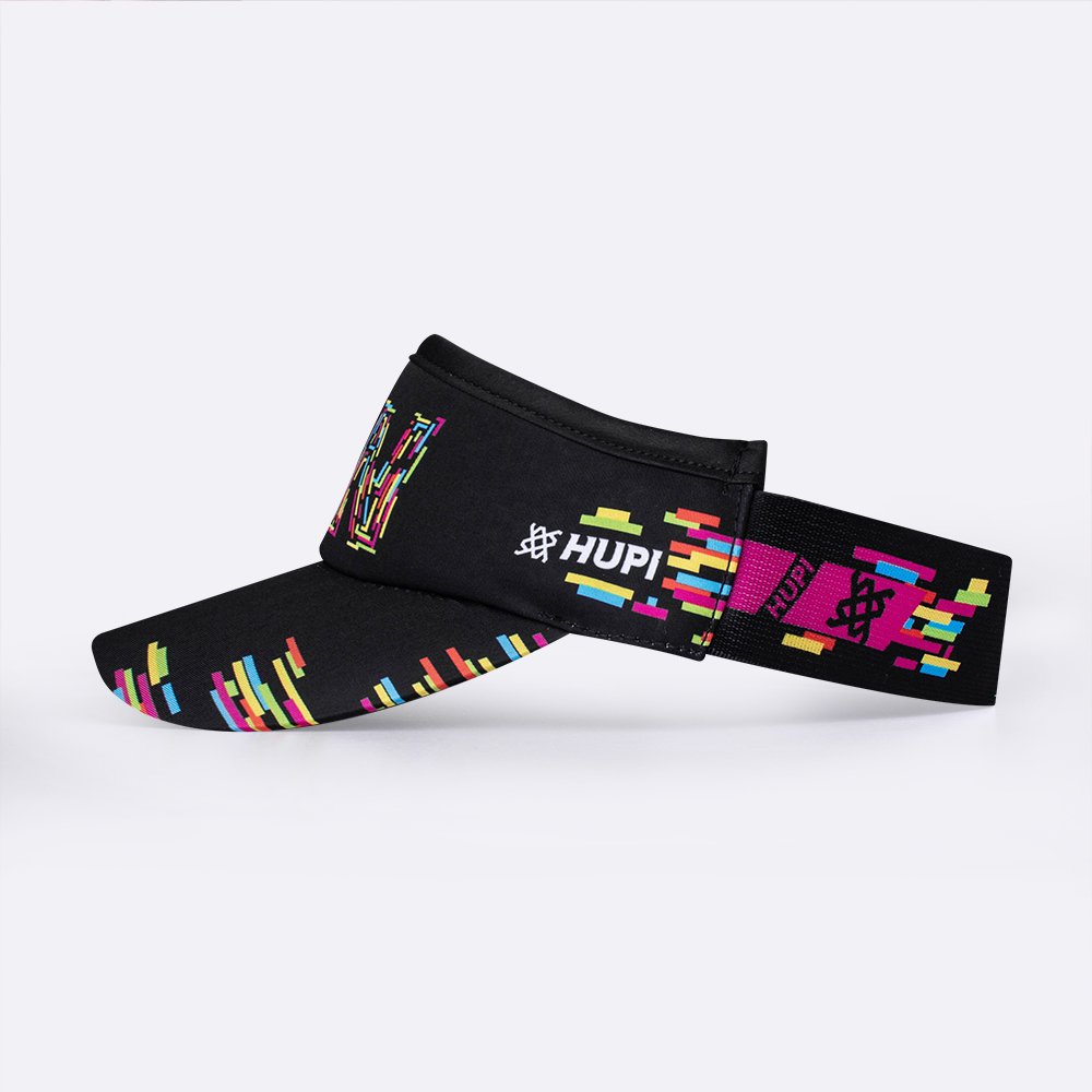 Viseira Para Corrida HUPI Run Colors Preta