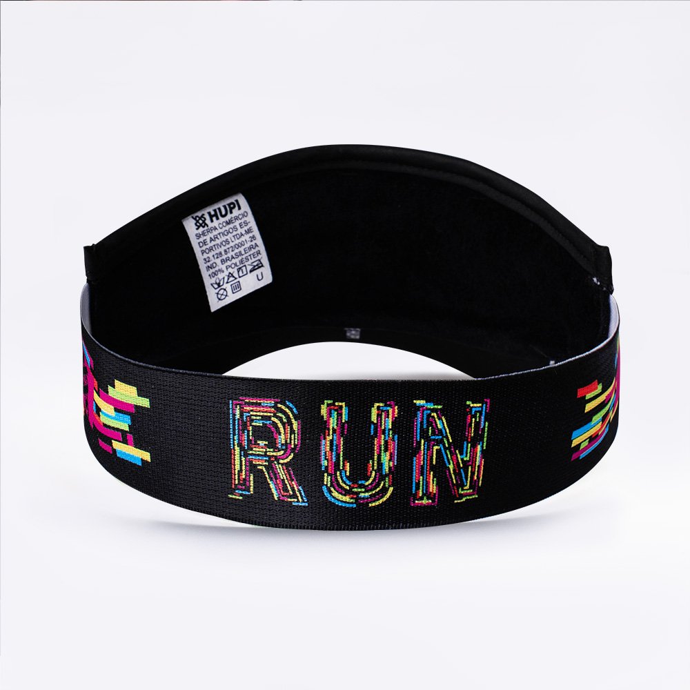 Viseira Para Corrida HUPI Run Colors Preta